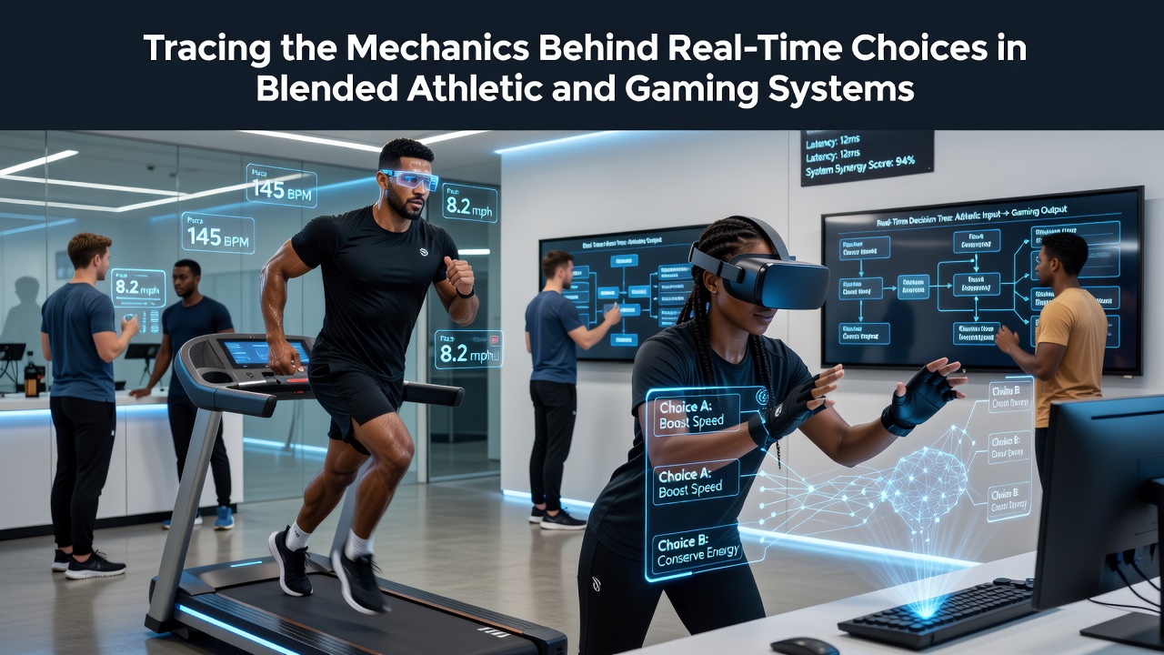 Diagram showing data flows between live sports feeds and interactive gaming interfaces during blended events